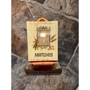 vintage Patriotic-themed metal matchbox holder